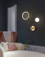 Brass Branch Glass Wall Lamp