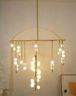 Brass Glass Drop Candelabrum Chandelier