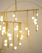 Brass Glass Drop Candelabrum Chandelier