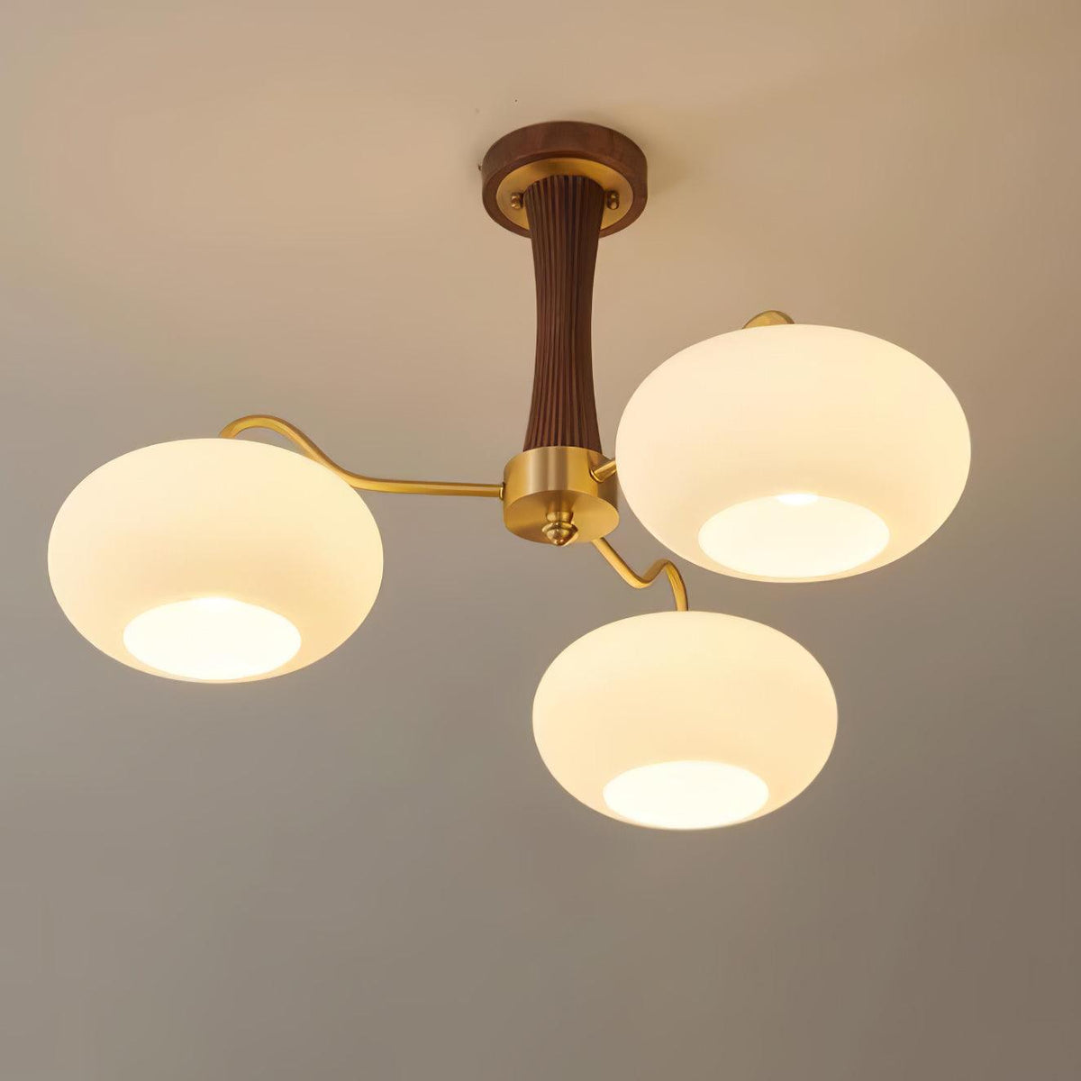 Brass Wooden Persimmon Ceiling Lamp