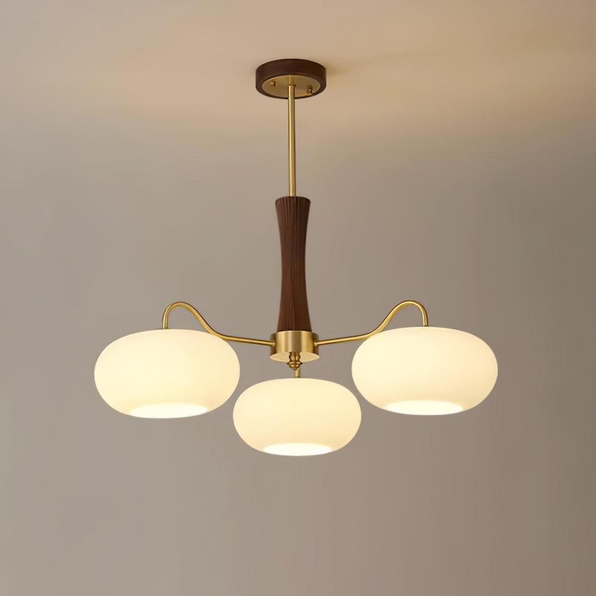 Brass Wooden Persimmon Ceiling Lamp