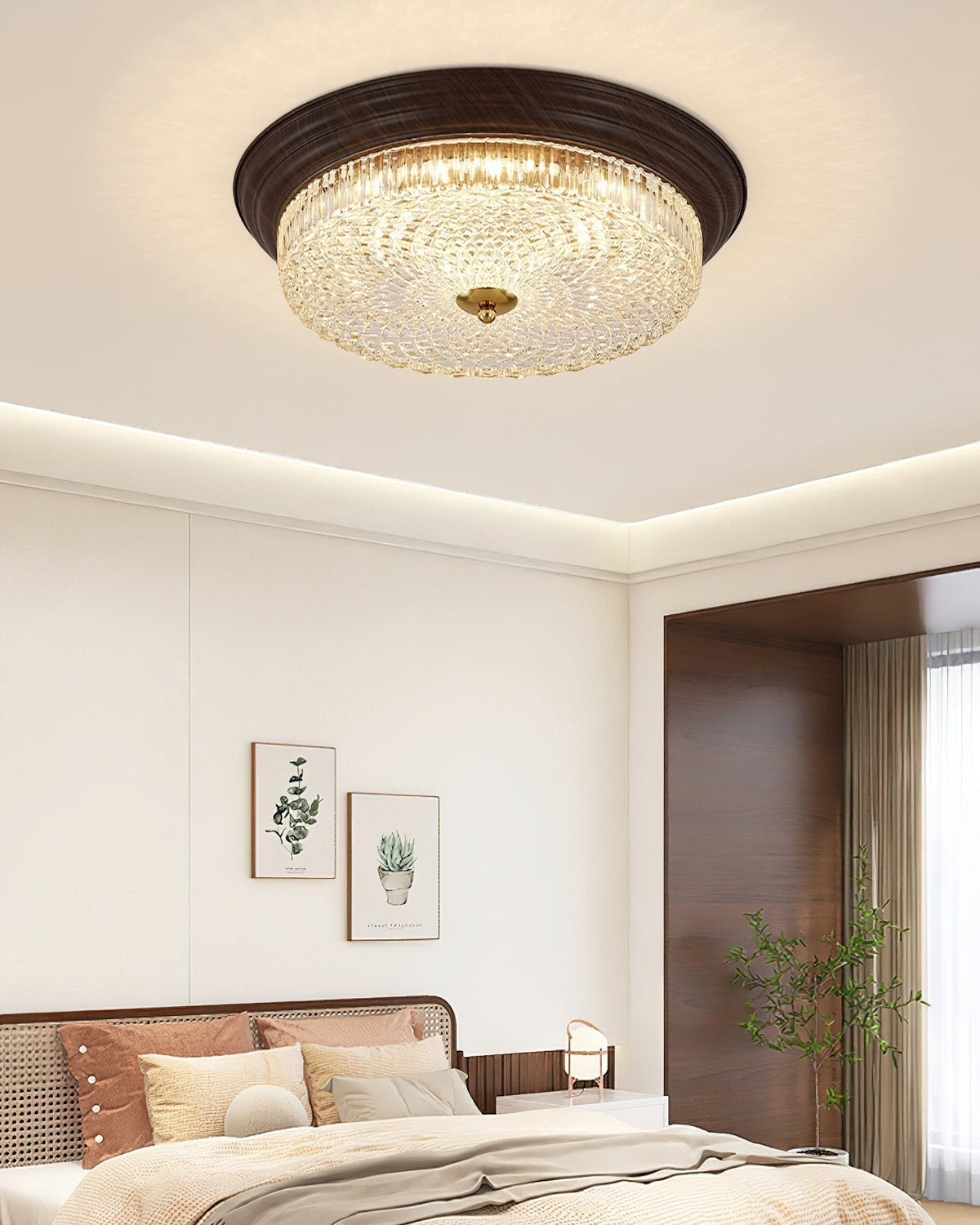 Crystal Glass Dome Ceiling Lamp
