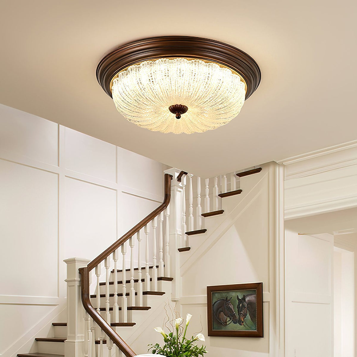Crystal Glass Dome Ceiling Lamp