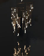 Brass Glass Drop Candelabrum Chandelier