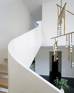 Brass Glass Drop Candelabrum Chandelier