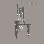 Brass Glass Drop Candelabrum Chandelier