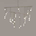 Brass Glass Drop Candelabrum Chandelier