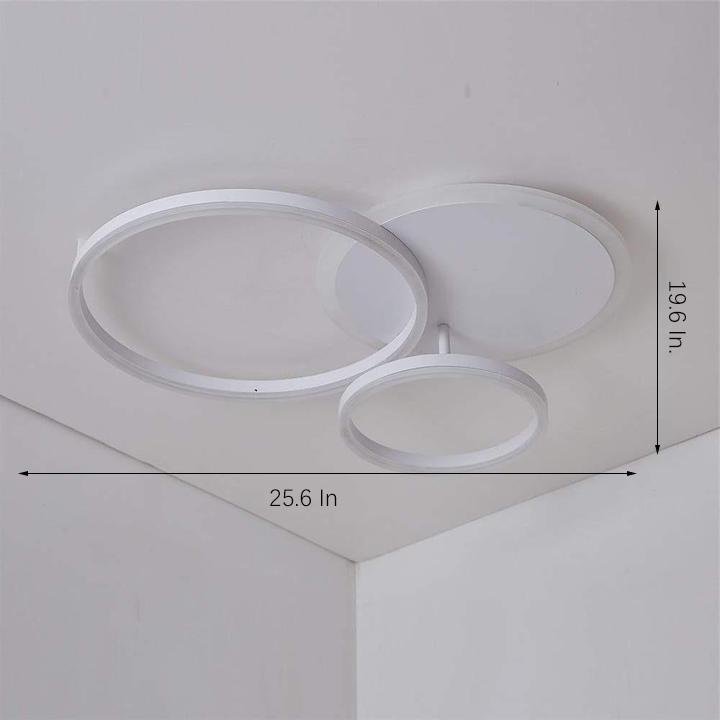 3 Layers Led Modern Circle Flush Mount Light 3 Color Dimmable 26X20