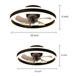 16 Circular Dimmable Modern Ceiling Fan Light Flush Mount Led Chandelier With Fan