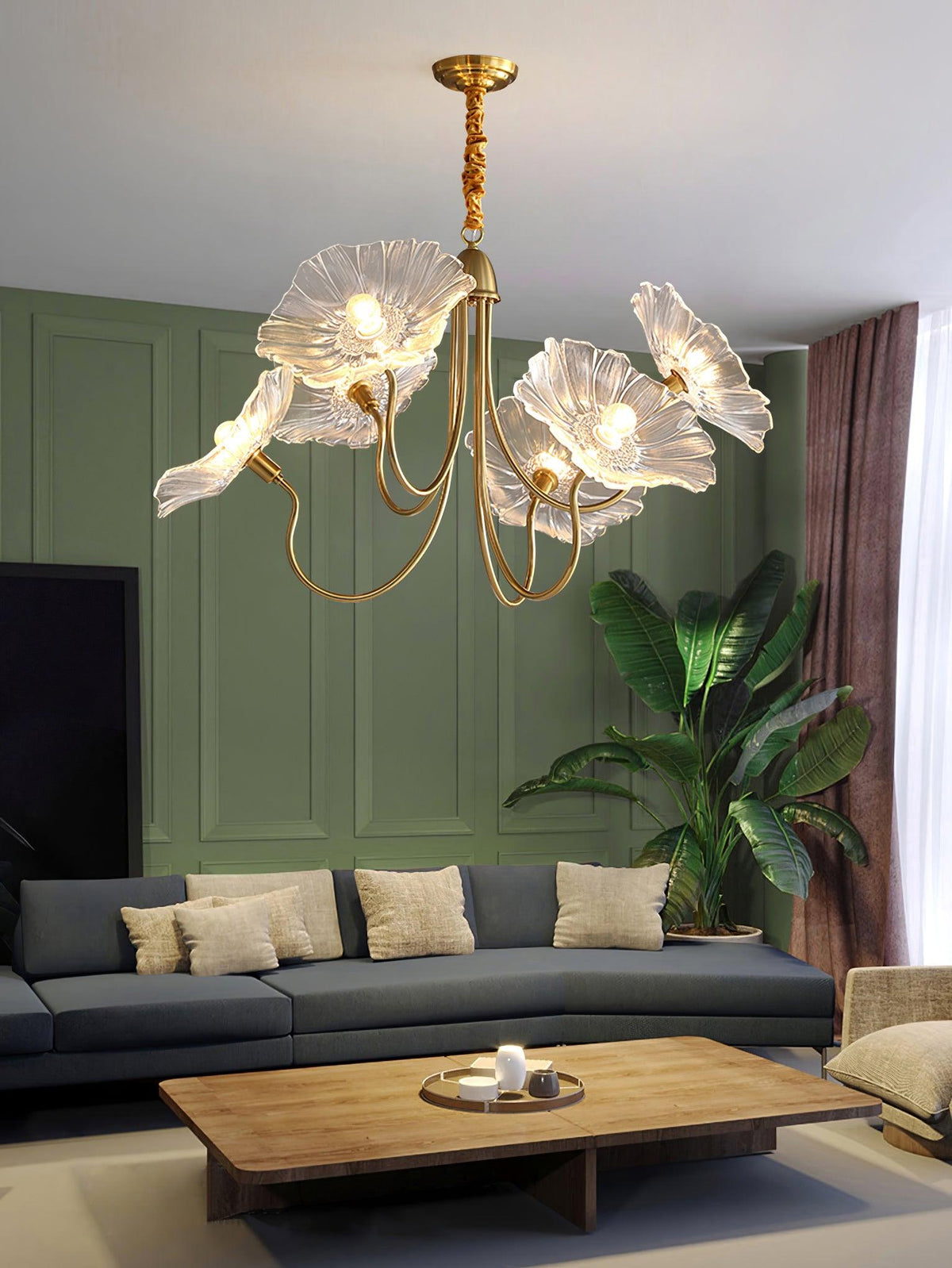 Delicate Lotus Leaf Chandelier