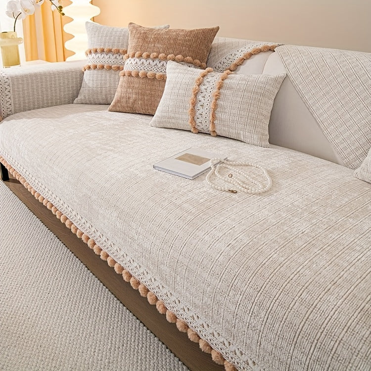 TheCarGoods Cozy Chenille Boho Sofa Cover