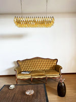 Elegant Amber Murano Poliedri Glass Chandelier