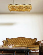 Elegant Amber Murano Poliedri Glass Chandelier