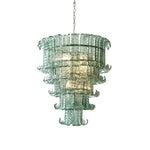 Elegant Leaf Shaped Murano Glass Chandelier