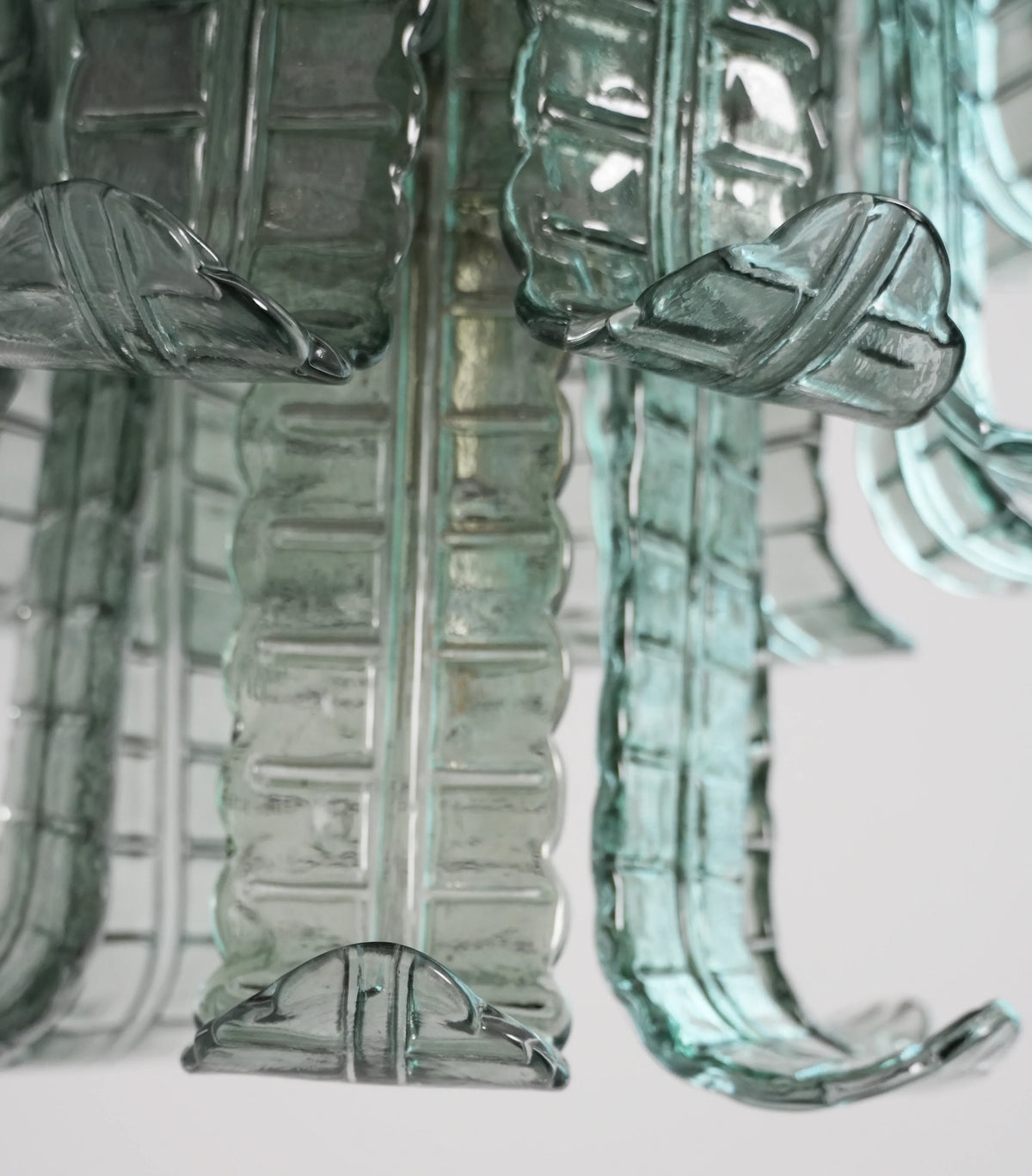 Elegant Leaf Shaped Murano Glass Chandelier