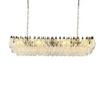 Elegant Transparent Murano Poliedri Glass Chandelier