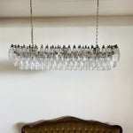 Elegant Transparent Murano Poliedri Glass Chandelier