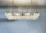Elegant Transparent Murano Poliedri Glass Chandelier