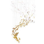 Feather Glass Pendant Light Amber Clear Color Flying Pendant Lamp Staircase Designer