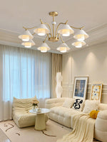 flared-gold-ceramic-chandelier