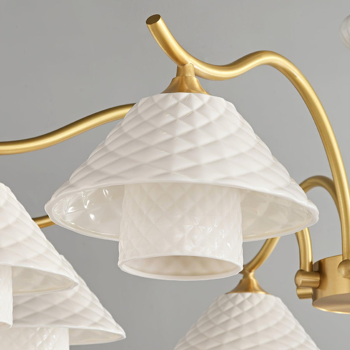 flared-gold-ceramic-chandelier