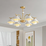 flared-gold-ceramic-chandelier