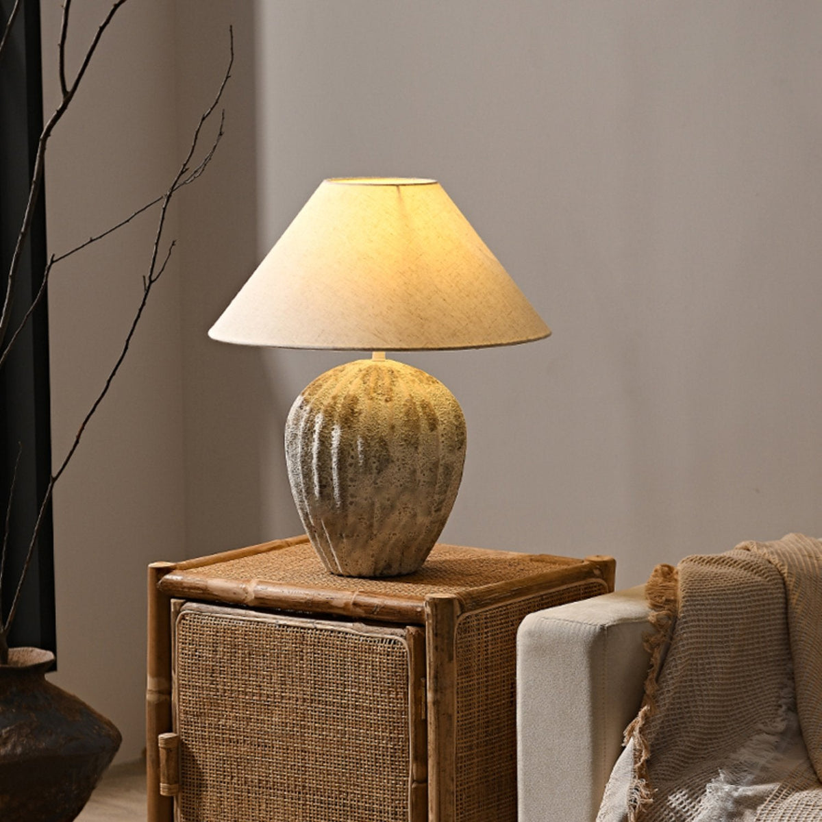 Fluted Ceramic Table Lamp