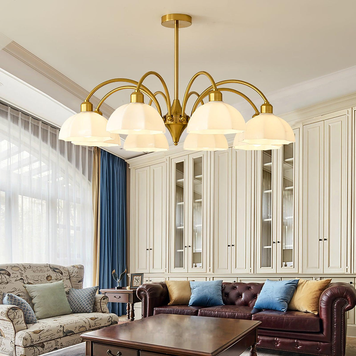 frosted-glass-bell-chandelier