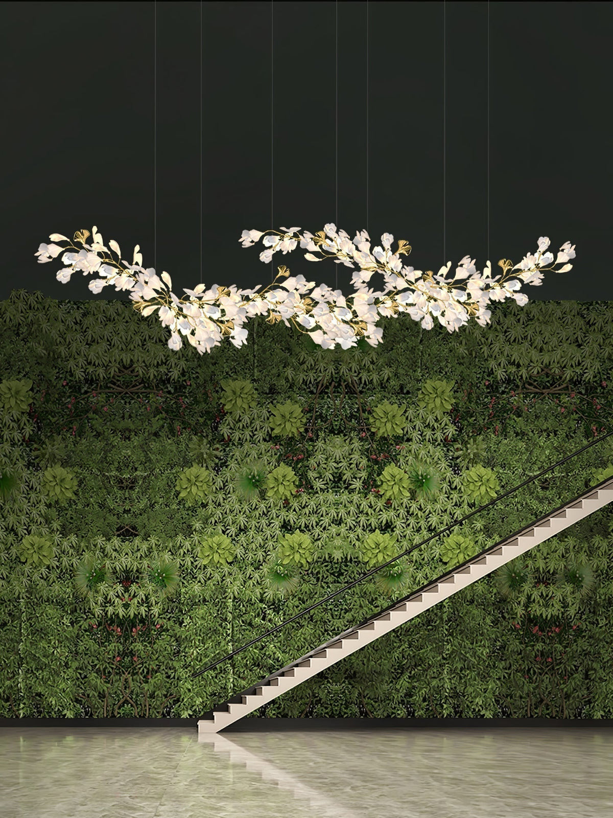 Gold White Leaves Combination Gingko Chandeliers