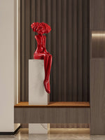 Girl Meditate Sculpture Floor Lamp