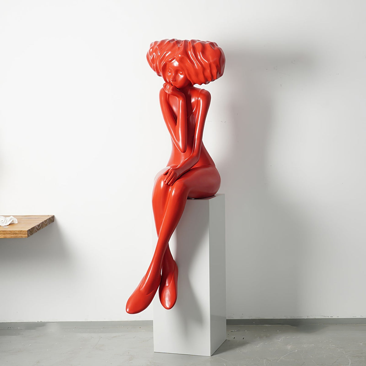 Girl Meditate Sculpture Floor Lamp