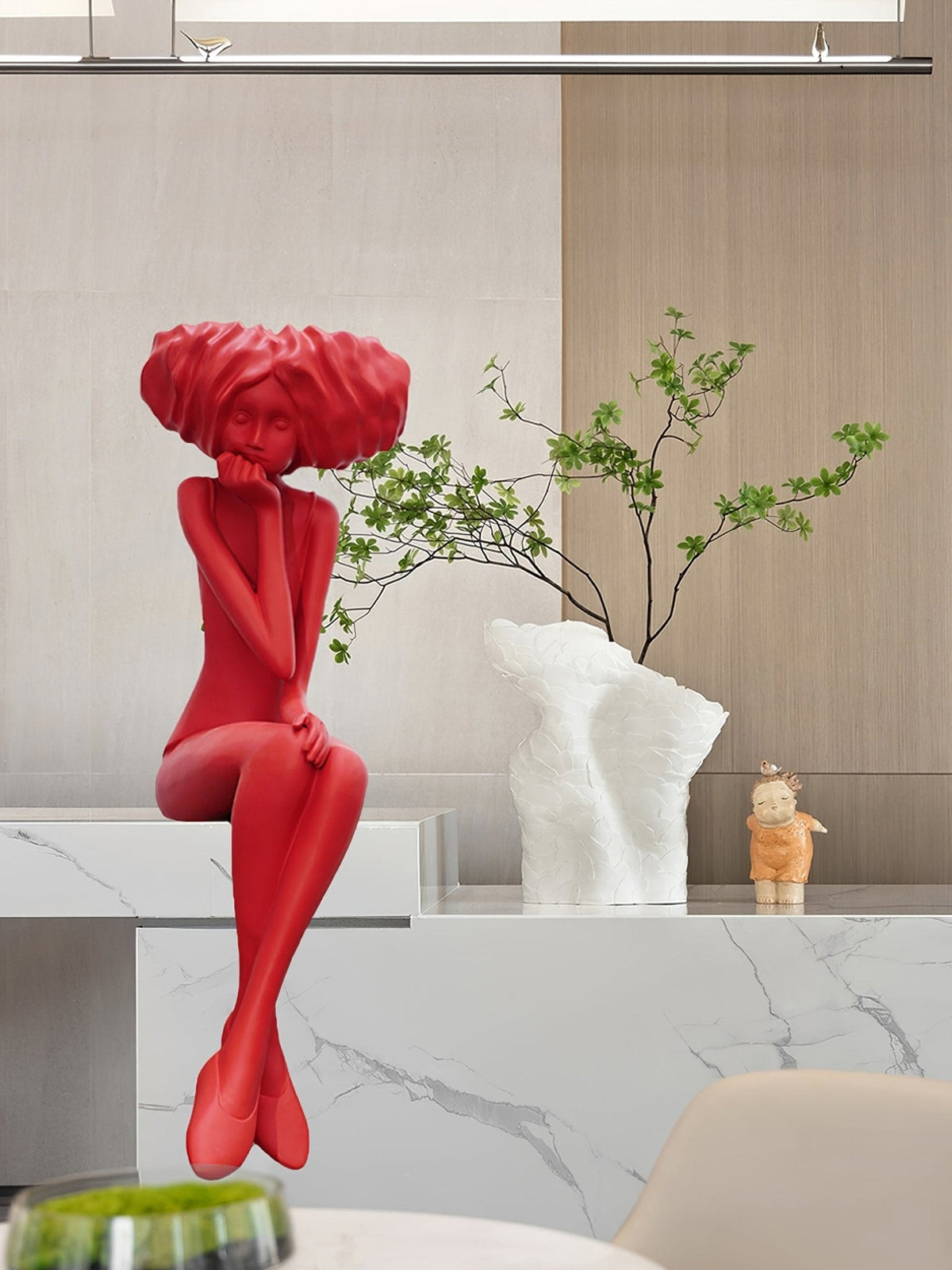 Girl Meditate Sculpture Floor Lamp