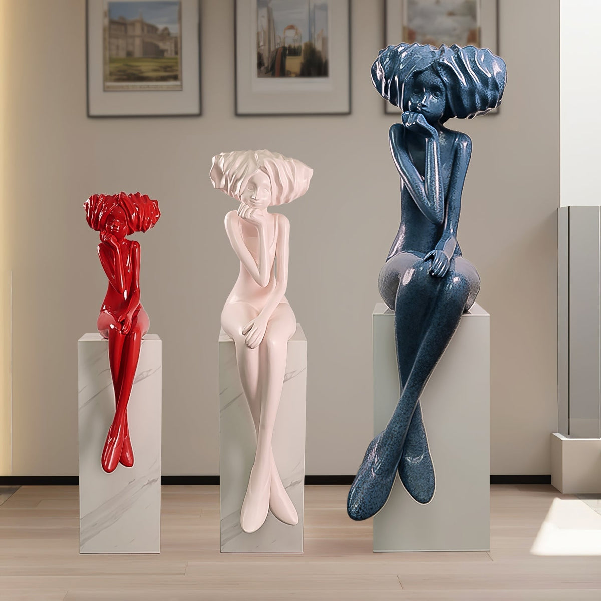 Girl Meditate Sculpture Floor Lamp