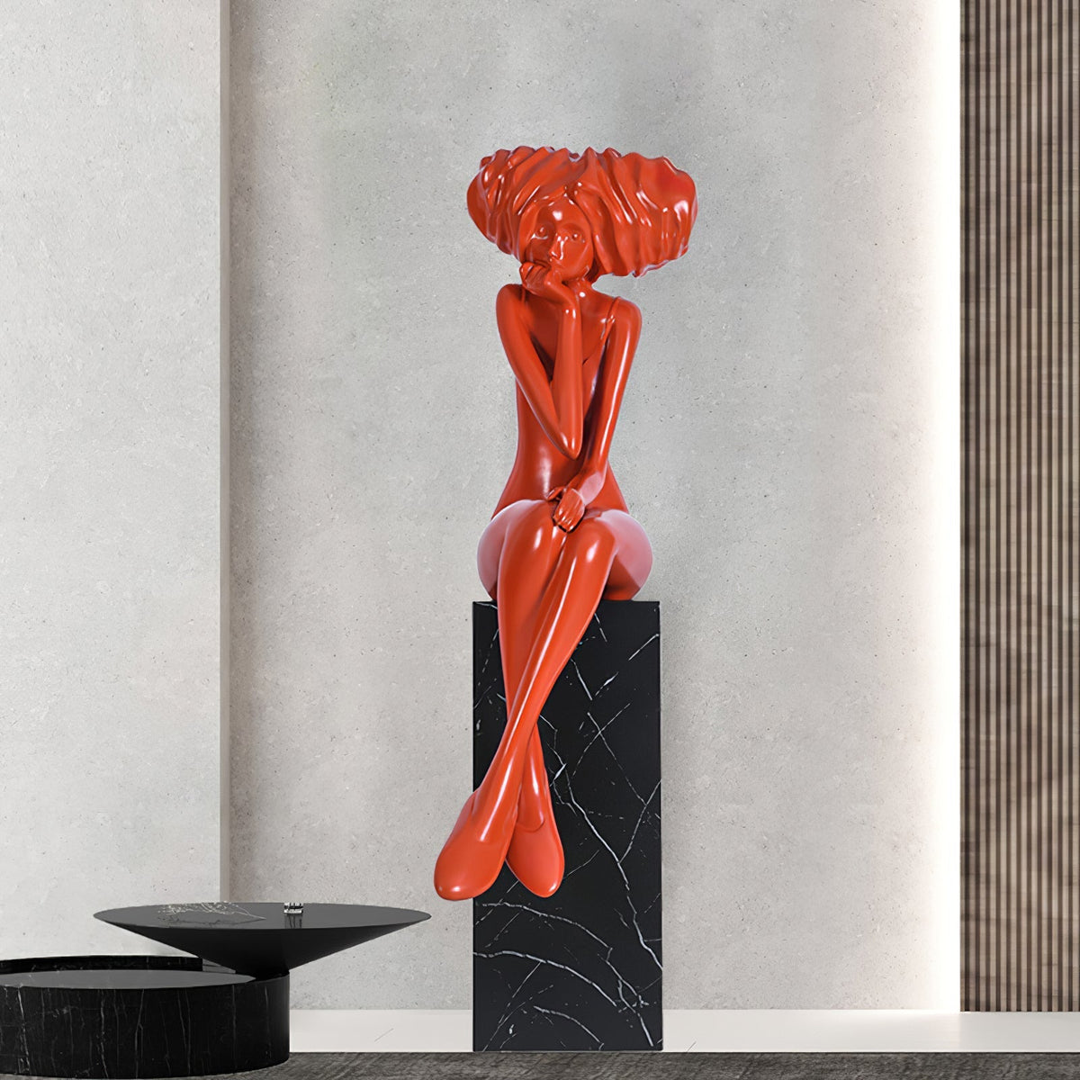 Girl Meditate Sculpture Floor Lamp