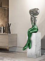 Girl Meditate Sculpture Floor Lamp