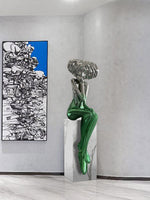 Girl Meditate Sculpture Floor Lamp