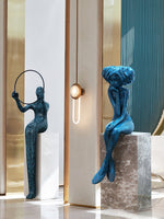 Girl Meditate Sculpture Floor Lamp