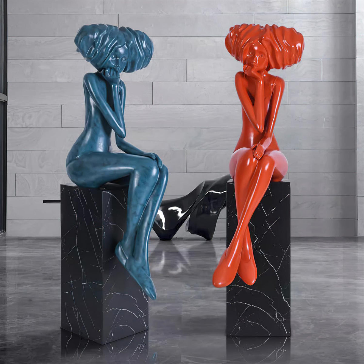 Girl Meditate Sculpture Floor Lamp