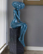 Girl Meditate Sculpture Floor Lamp