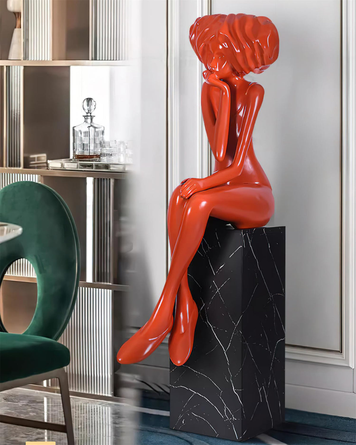 Girl Meditate Sculpture Floor Lamp