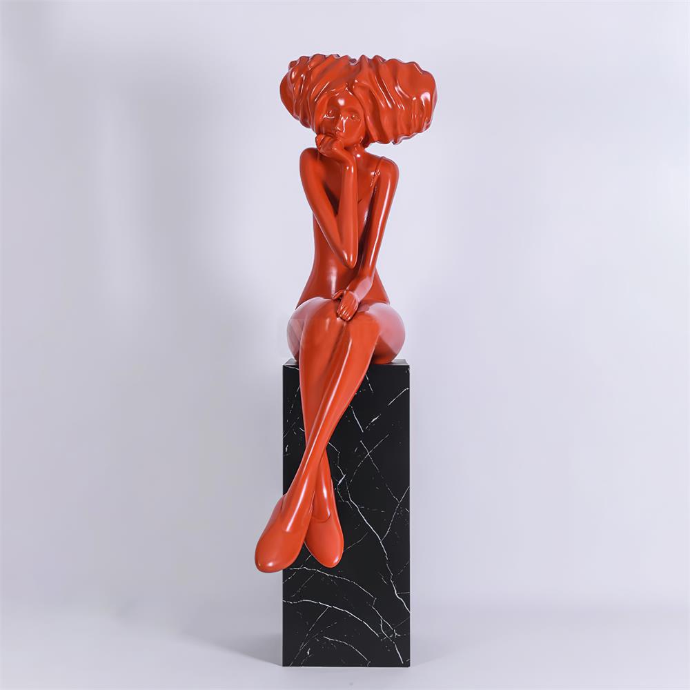 Girl Meditate Sculpture Floor Lamp