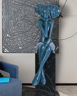 Girl Meditate Sculpture Floor Lamp