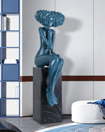 Girl Meditate Sculpture Floor Lamp