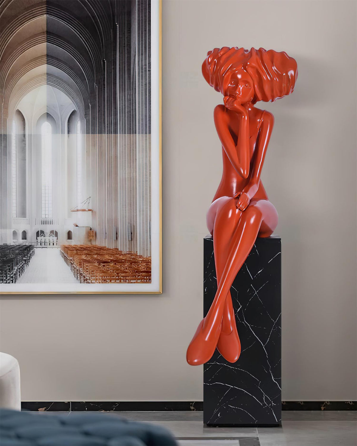 Girl Meditate Sculpture Floor Lamp