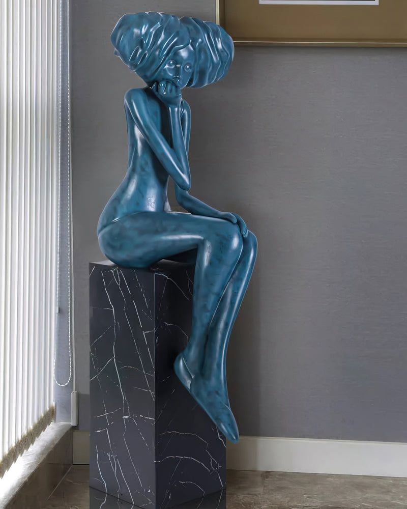 Girl Meditate Sculpture Floor Lamp