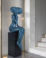 Girl Meditate Sculpture Floor Lamp