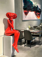 Girl Meditate Sculpture Floor Lamp