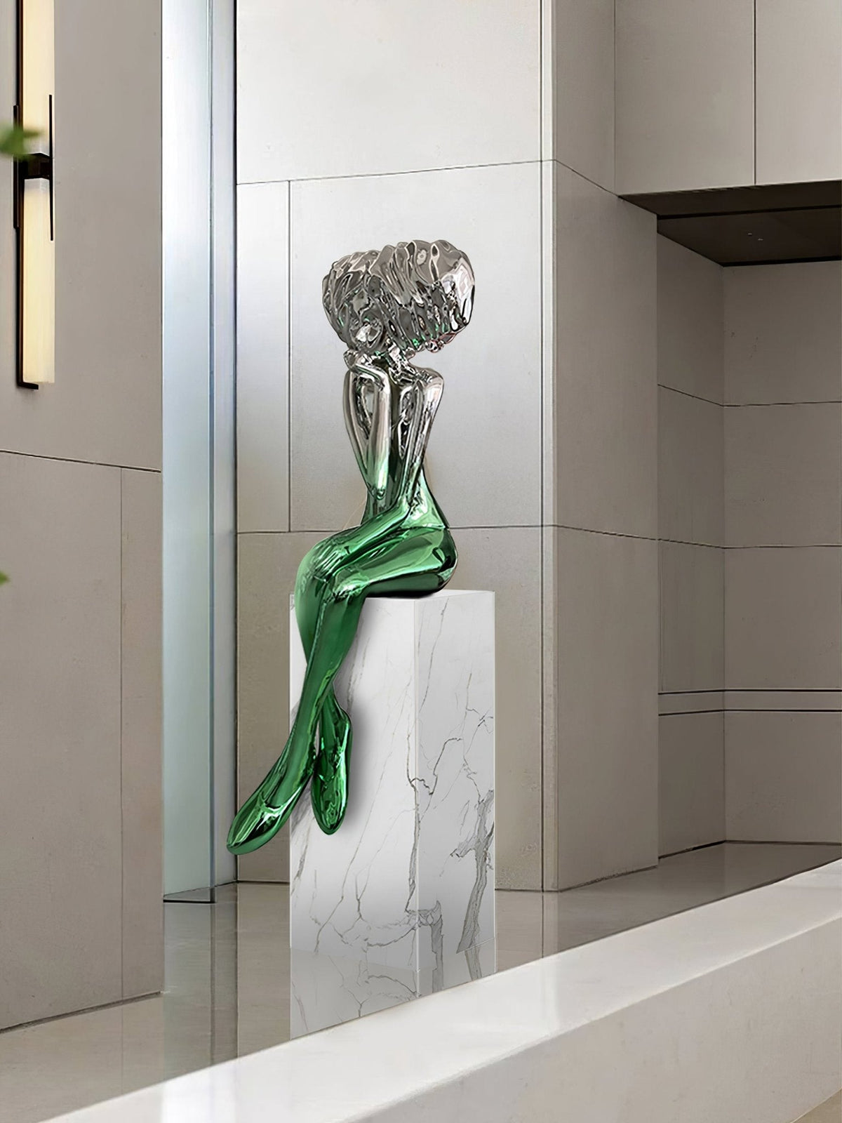 Girl Meditate Sculpture Floor Lamp