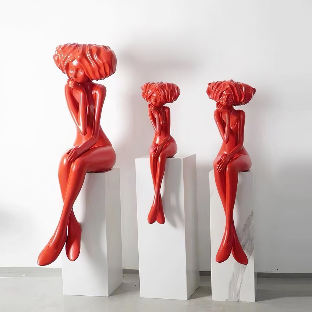 Girl Meditate Sculpture Floor Lamp