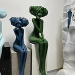 Girl Meditate Sculpture Floor Lamp